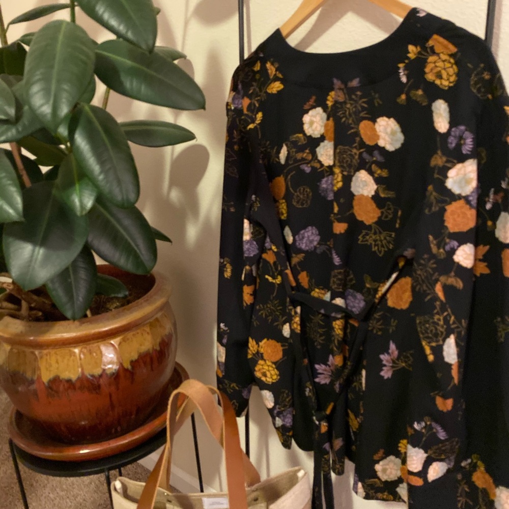 Free People Flowered Cardigan